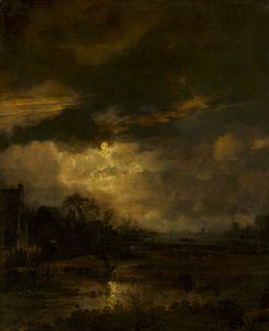 夕暮れの風景 作： Aert van der Neer